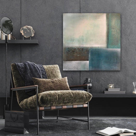 "Mellom linjene" 80x80 cm